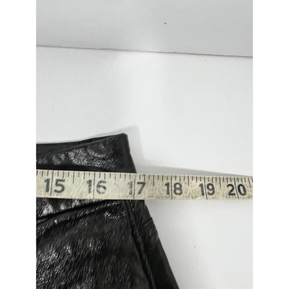 Good American Women’s 12/42 Good Classic Textured Vinyl Pants Black Faux Leather - Picture 9 of 9